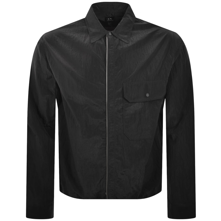 Armani Exchange Full Zip Overshirt Black | Mainline Menswear us